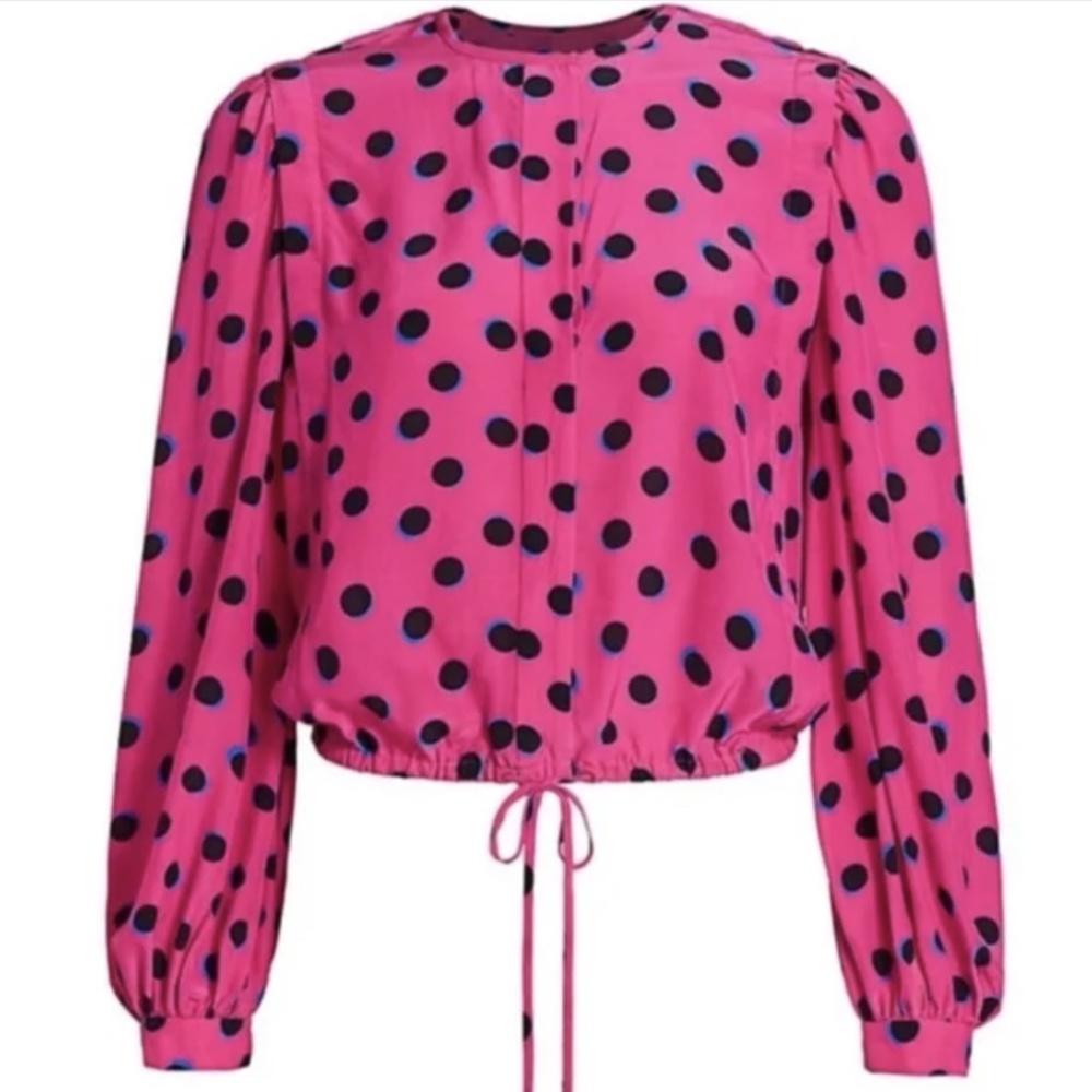 Derek Lam 10 Crosby Olina Cropped Polka Dot Barbie Top 20 RARE
